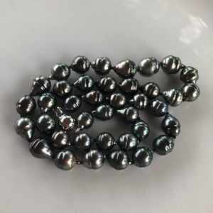 Tahitian Baroque Peacock Color Pearl Necklace 18”